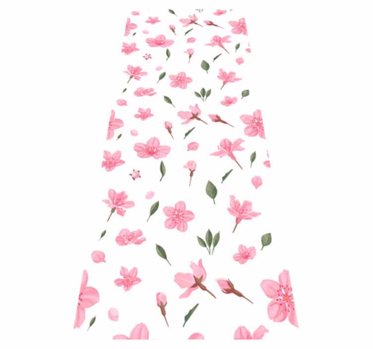 Watercolor pastel pink blossom flowers bathroom mat - TenStickers