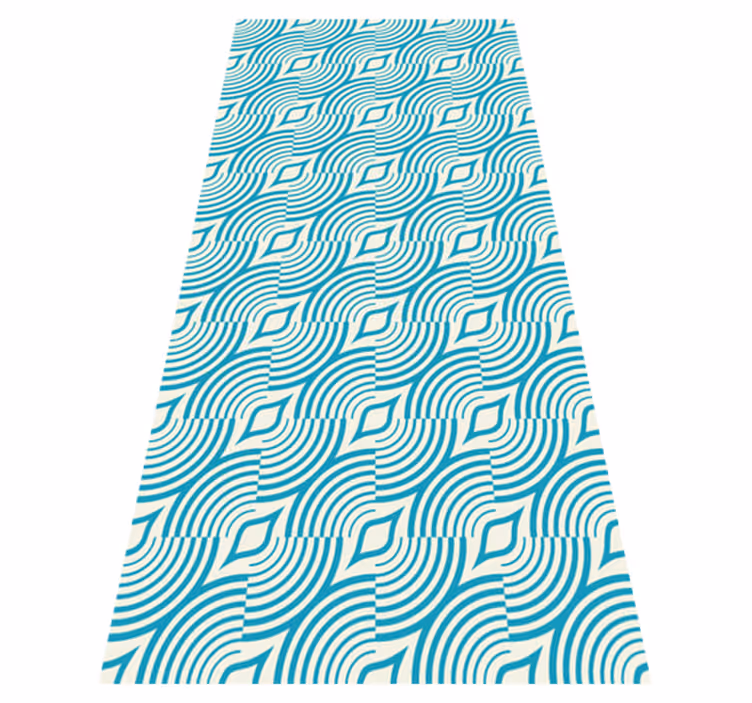 Bathroom mat with blue lines sea pattern - TenStickers