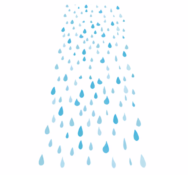 Blue watercolor water drops bathroom mat - TenStickers