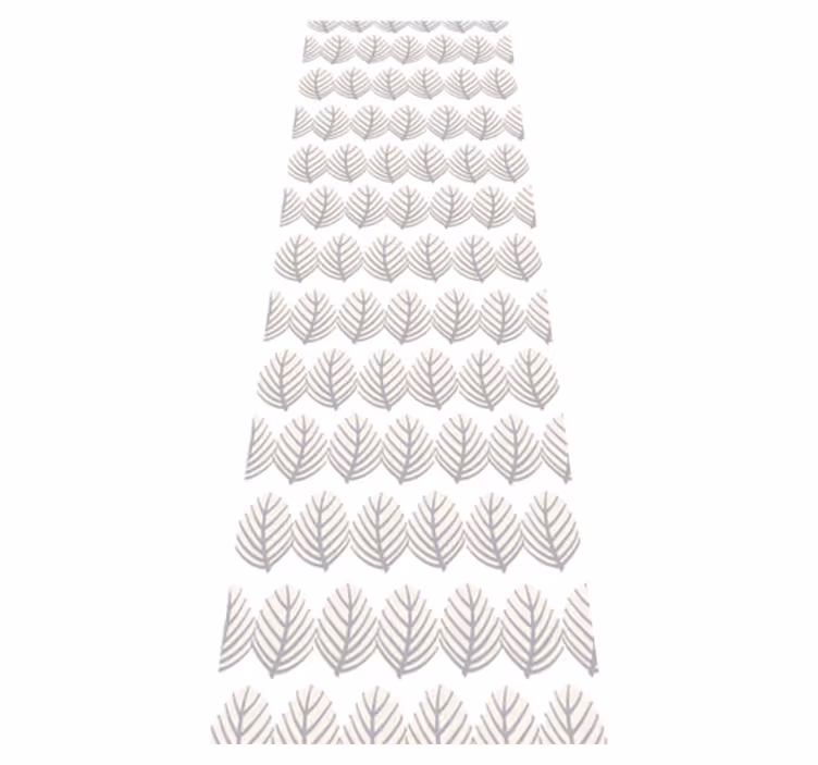 Bathroom mat with grey leaf-shaped pattern - TenStickers