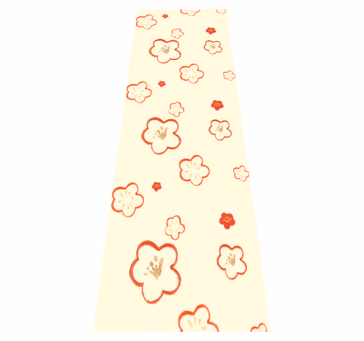 Bathroom mat in red and cream daphne flower pattern - TenStickers