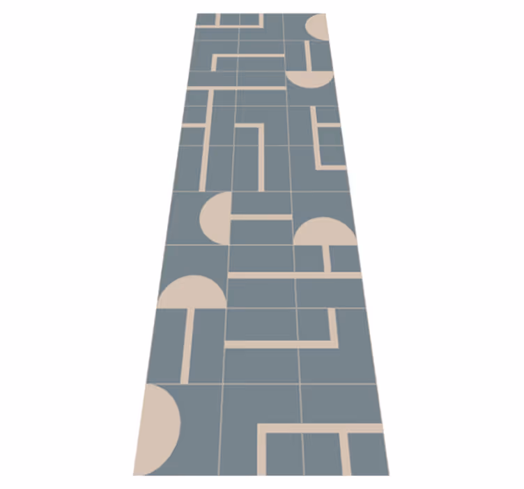 Bathroom mat in greyish blue geometric design - TenStickers