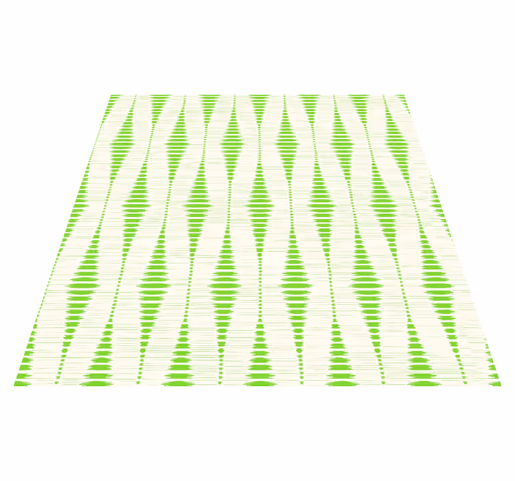 Geometric rug in green rabaul ikat design - TenStickers