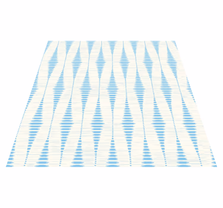 Geometric rug in light blue rabaul ikat design - TenStickers