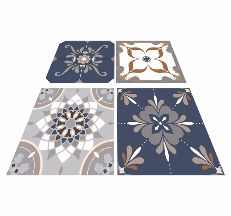 Classic flowers bathroom mat - TenStickers