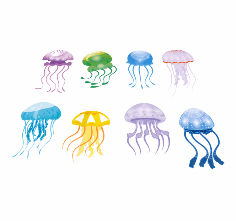 Jellyfish colours bathroom mat - TenStickers