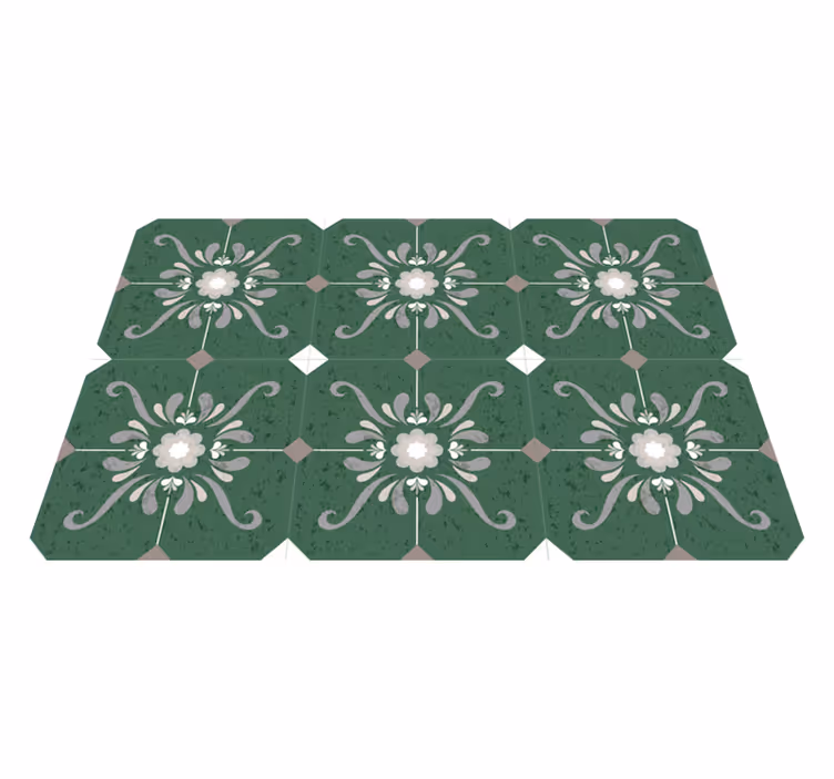 Bathroom mat in vintage tile design - TenStickers