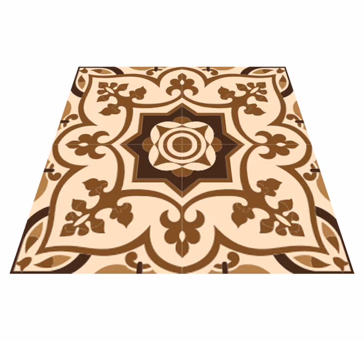 Bathroom mat with brown spanish tile pattern - TenStickers