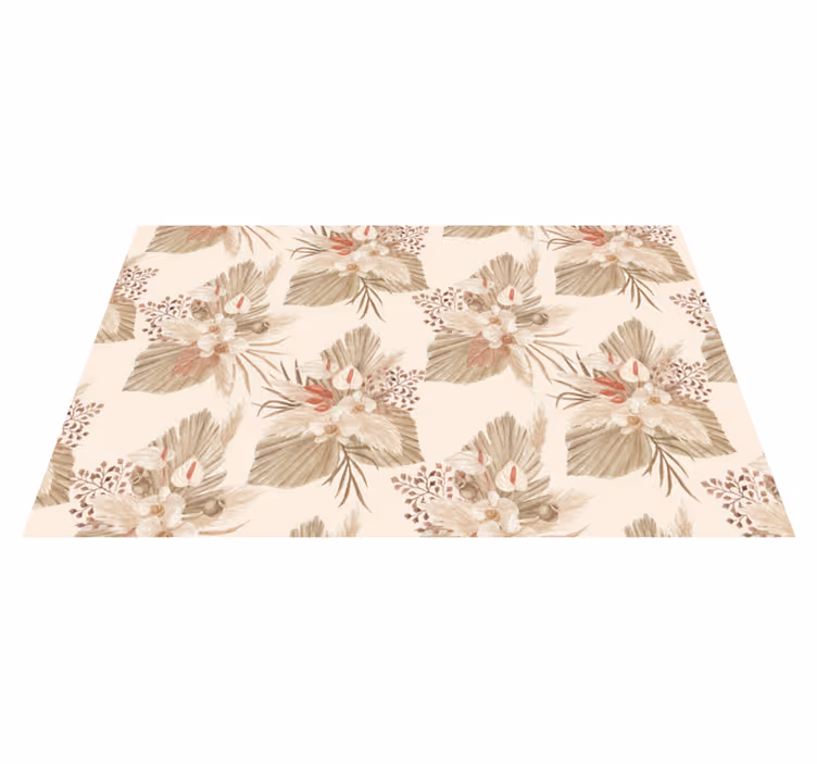 Bathroom mat with dried flowers and pampas grass - TenStickers
