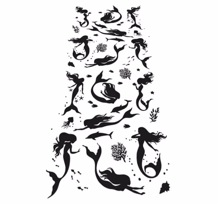 Bathroom mat mermaid shower vinyl - TenStickers