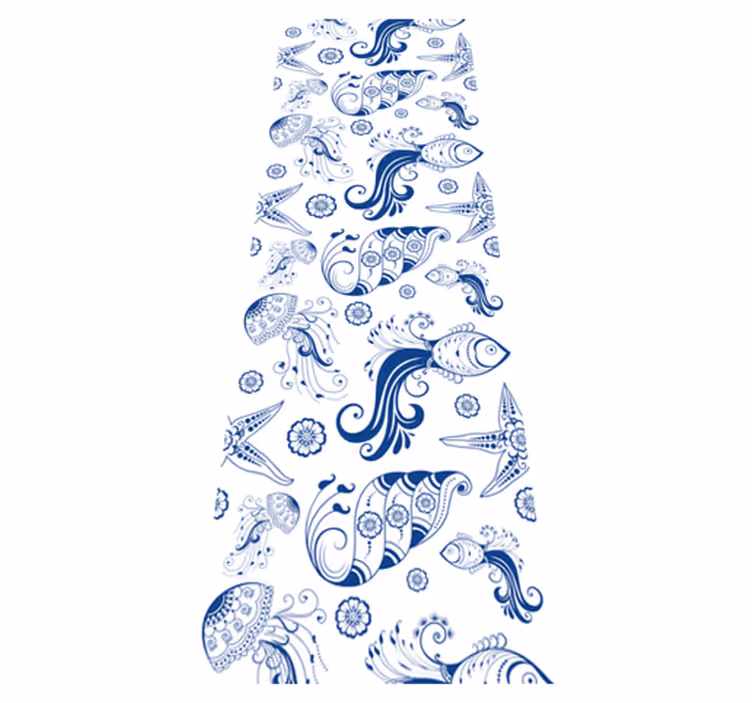 Ornamental sea life bathroom mat - TenStickers