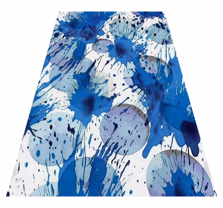 Bathroom mat blue ink circles - TenStickers