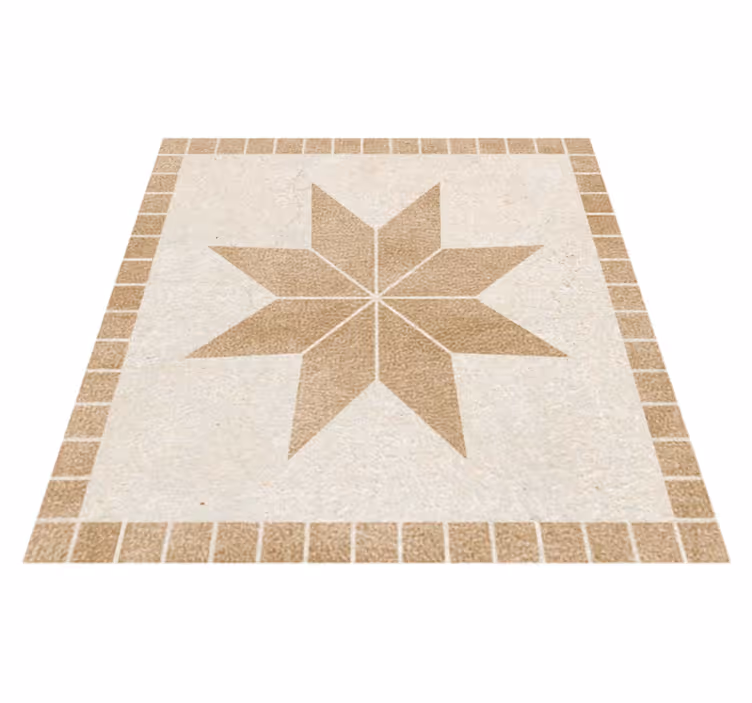 Brown star tile bathroom mat - TenStickers