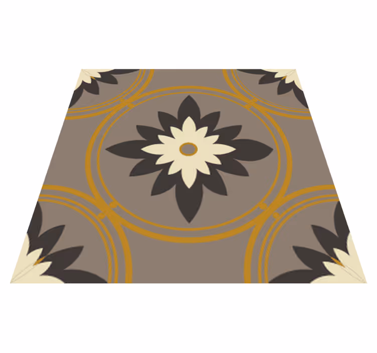 Bathroom mat in hydraulic brown cement pattern - TenStickers