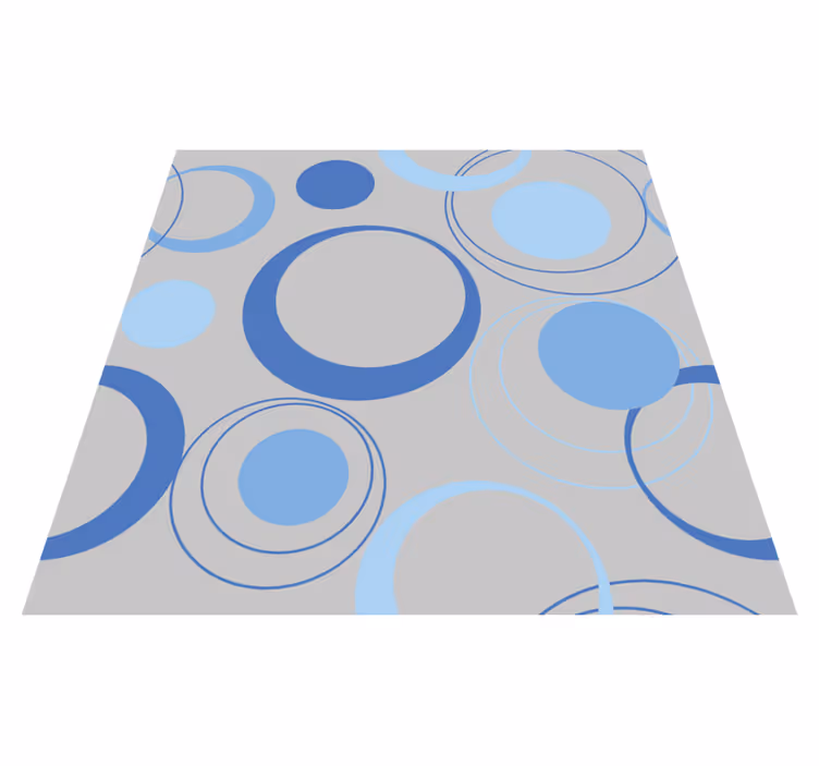 Minimal blue bubbles bathroom mat - TenStickers