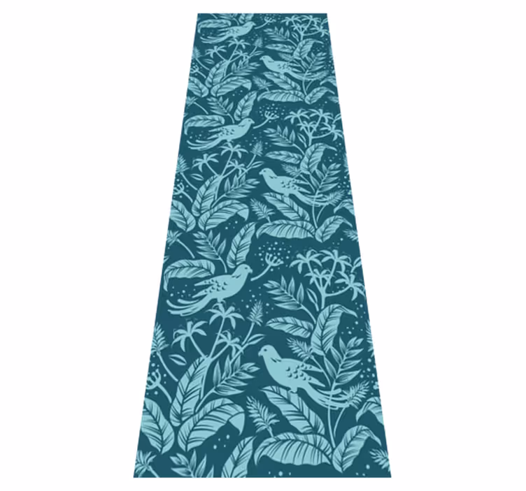 Turquoise flying birds bathroom mat - TenStickers
