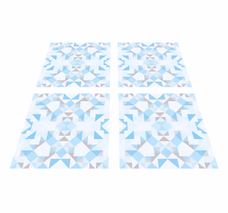 Bathroom mat vintage blue grey tiles sticker - TenStickers