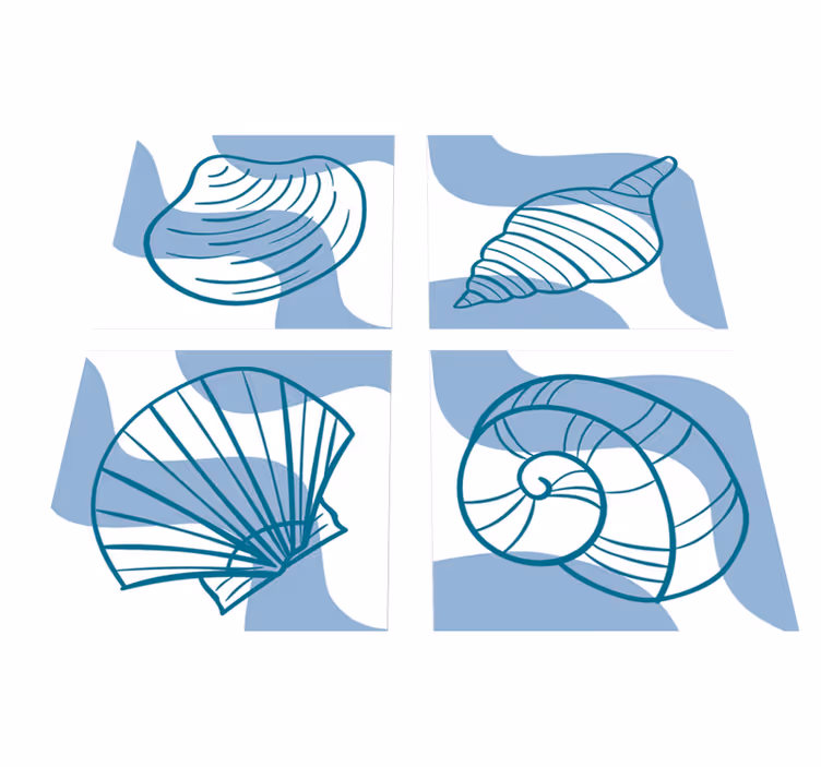 Bathroom mat with seashell pattern tiles - TenStickers