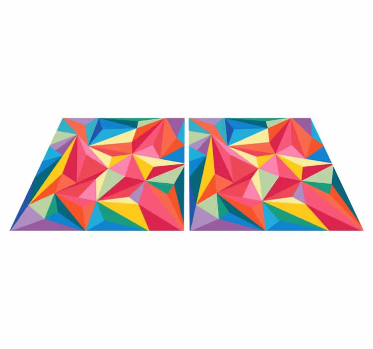 Multicolor geometric bathroom mat - TenStickers