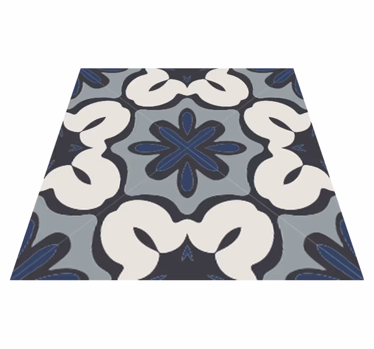 Bathroom mat in hydraulic blue gracia style - TenStickers