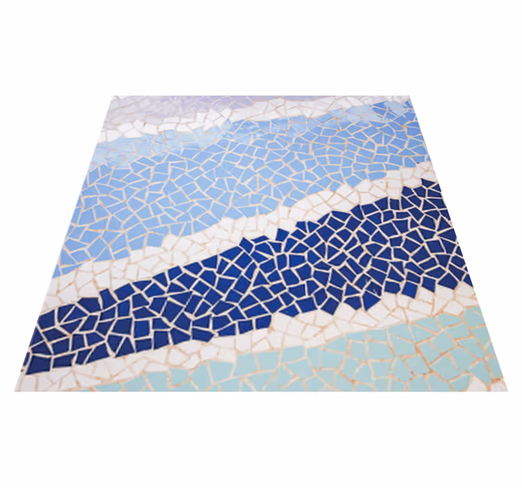 Bathroom mat in blue small irregular tiles - TenStickers