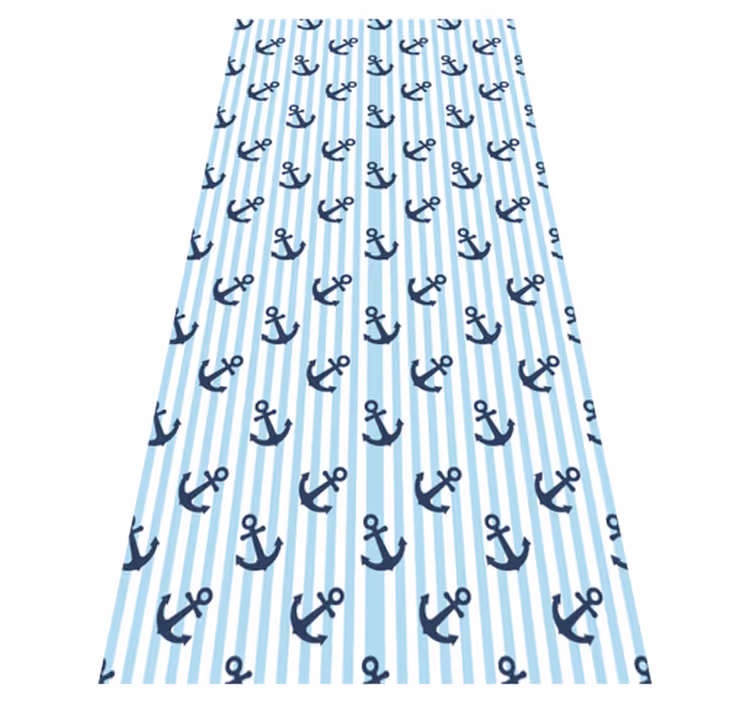 Bathroom mat with navy blue vertical stripes - TenStickers