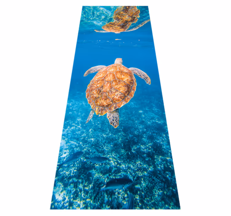 Beautiful turtle underwater bathroom mat - TenStickers