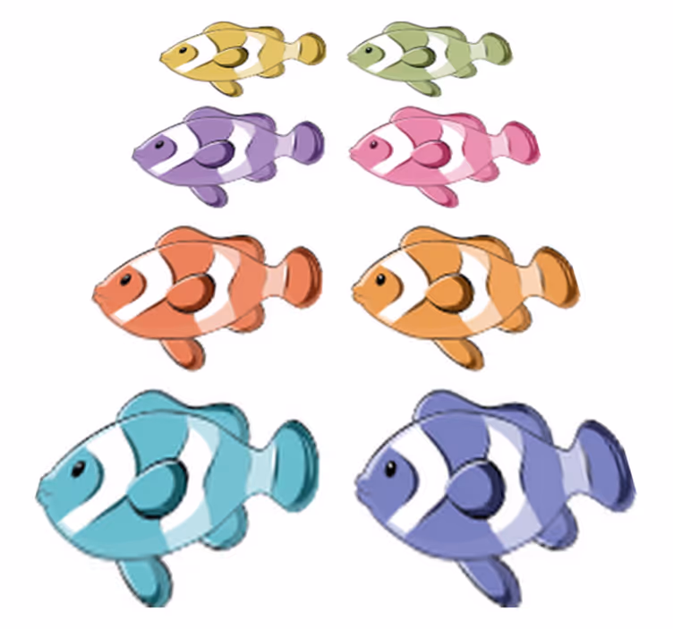 Bathroom mat clown fish shower screen decals - TenStickers