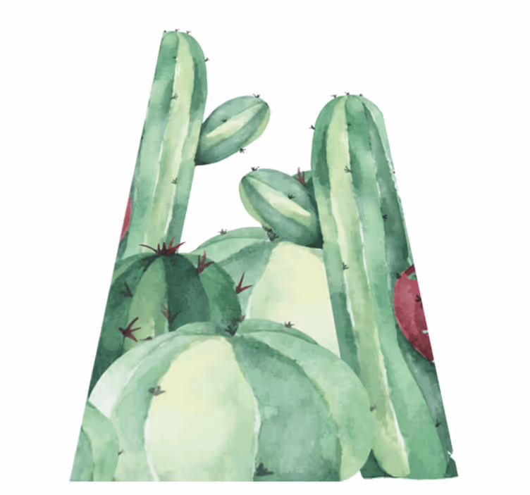 Cactus plants bathroom mat - TenStickers