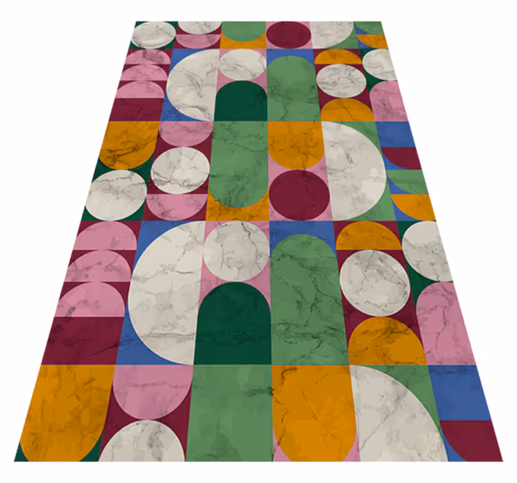 Geometric textured shapes bathroom mat - TenStickers