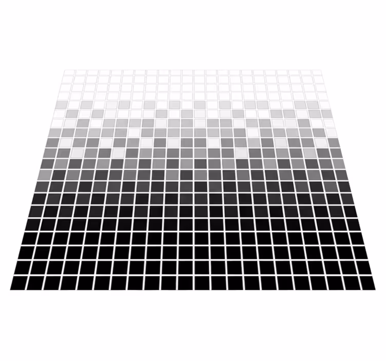 Bathroom mat with miniature monochrome square mosaics - TenStickers