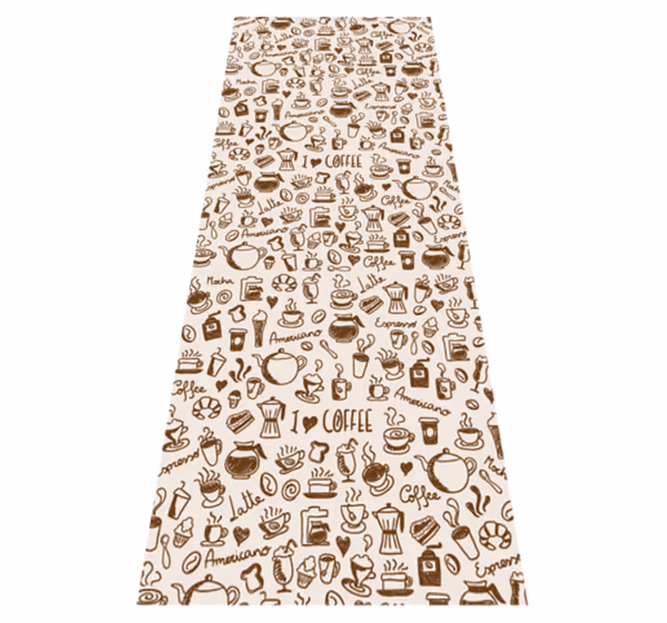 Kitchen vinyl mat coffee-themed door decals - TenStickers