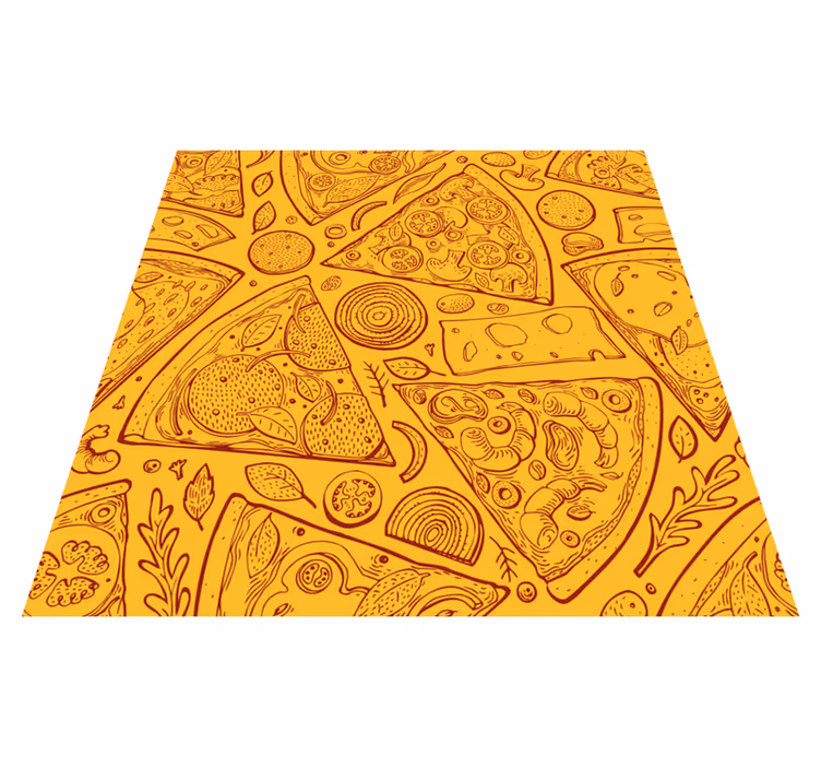 Kitchen vinyl mat featuring italian food icons - TenStickers