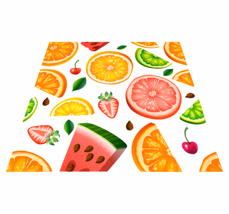 Kitchen vinyl mat fruit border design - TenStickers
