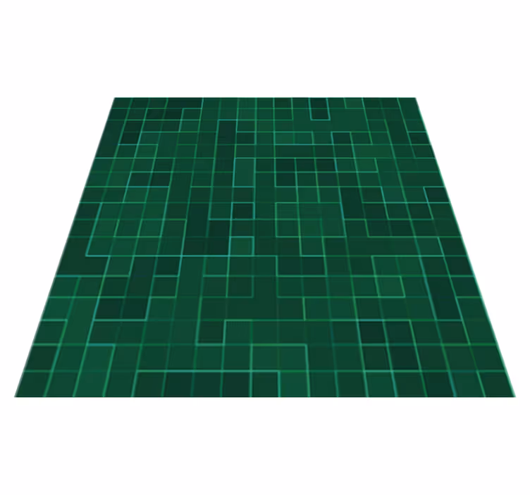 Abstract bright green mosaic kitchen vinyl mat - TenStickers