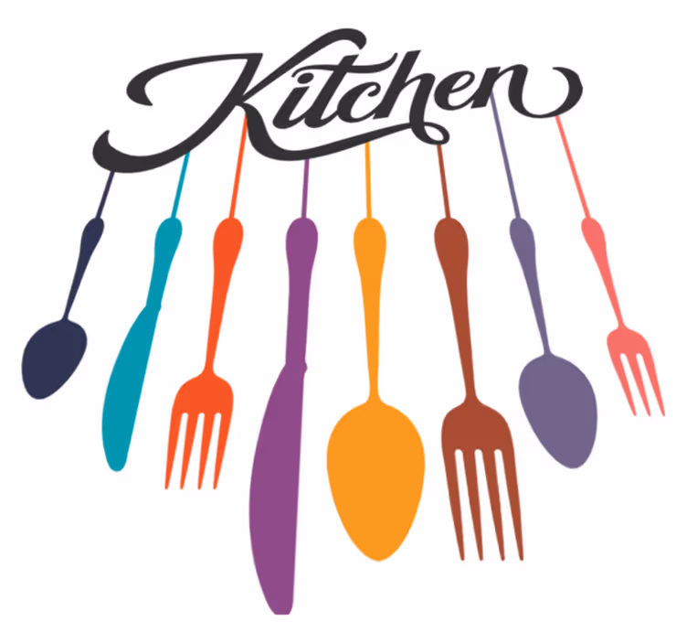 Kitchen vinyl mat with fork and spoons design - TenStickers