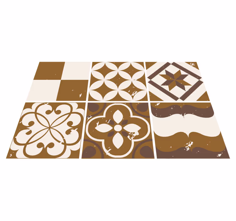 Kitchen vinyl mat in brown cement design - TenStickers