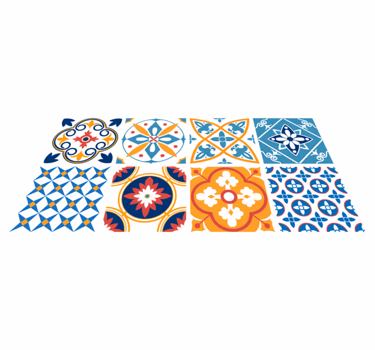 Kitchen vinyl mat sevrinia cement tile design - TenStickers