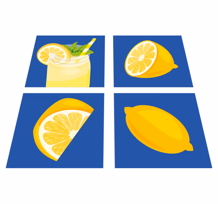 Kitchen vinyl mat lemon juice pattern - TenStickers