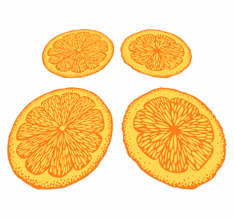 Kitchen vinyl mat with orange hand-drawn pattern stickers - TenStickers