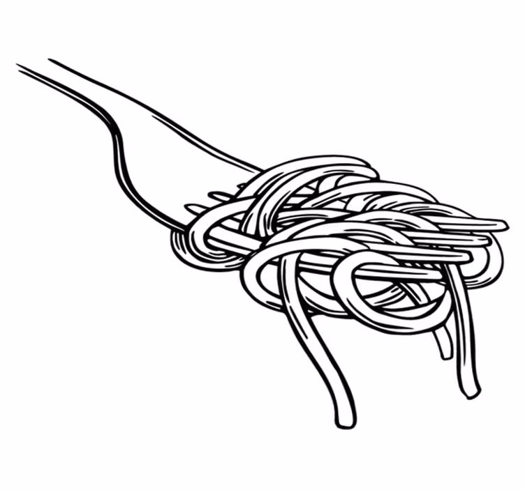 Kitchen vinyl mat with spaghetti fork design - TenStickers