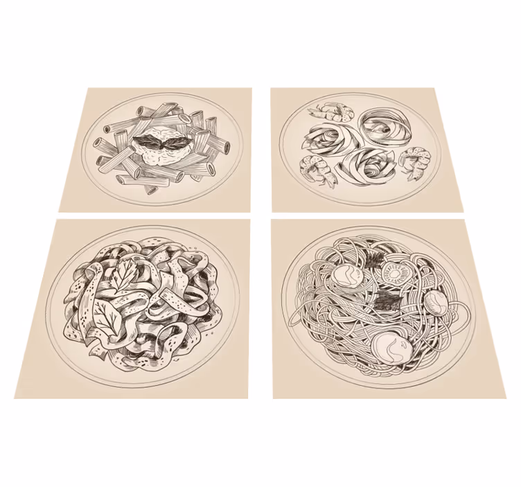Kitchen vinyl mat with decorative plates - TenStickers