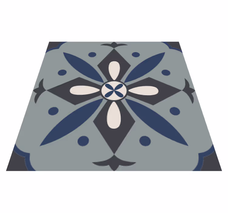 Kitchen vinyl mat in hydraulic color tile design - TenStickers