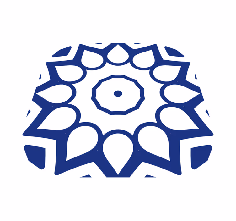Delft blue mandala flowers kitchen vinyl mat - TenStickers
