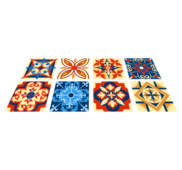 Kitchen vinyl mat crifitio cement tiles design - TenStickers