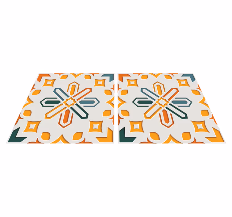 Kitchen vinyl mat encaustic cement tile design - TenStickers