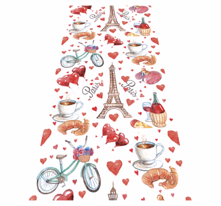 Kitchen vinyl mat love for paris - TenStickers