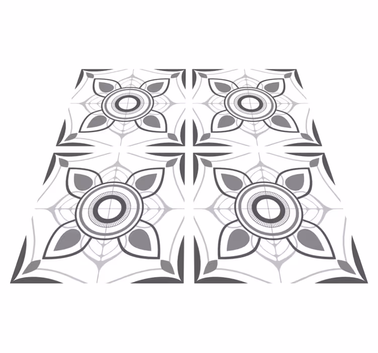 Kitchen vinyl mat with simple portuguese tile stickers - TenStickers