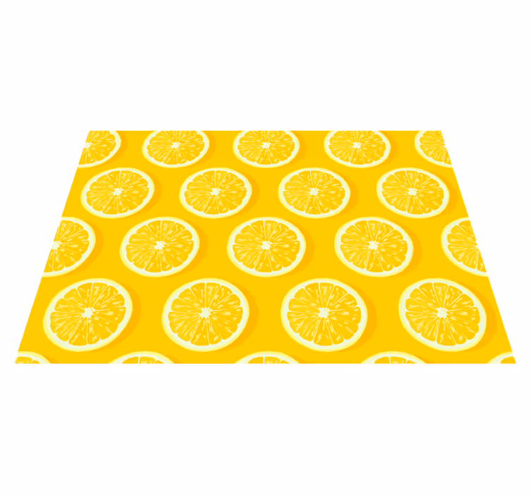 Sliced lemons kitchen vinyl mat - TenStickers