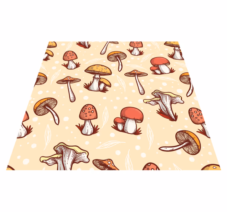 Kitchen vinyl mat with original mushroom design - TenStickers
